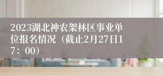 2023湖北神农架林区事业单位报名情况（截止2月27日17：00）