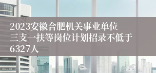 2023安徽合肥机关事业单位三支一扶等岗位计划招录不低于6327人