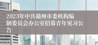 2023年中共赣州市委机构编制委员会办公室招募青年见习公告