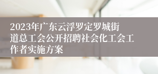 2023年广东云浮罗定罗城街道总工会公开招聘社会化工会工作者实施方案