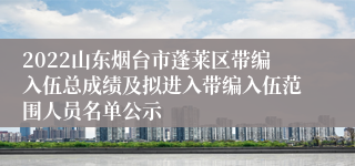 2022山东烟台市蓬莱区带编入伍总成绩及拟进入带编入伍范围人员名单公示