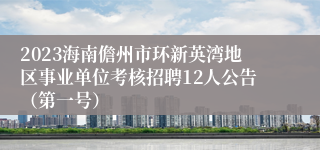 2023海南儋州市环新英湾地区事业单位考核招聘12人公告（第一号）