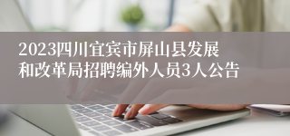 2023四川宜宾市屏山县发展和改革局招聘编外人员3人公告