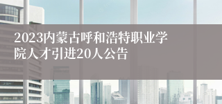 2023内蒙古呼和浩特职业学院人才引进20人公告