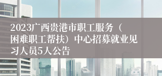 2023广西贵港市职工服务（困难职工帮扶）中心招募就业见习人员5人公告