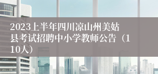 2023上半年四川凉山州美姑县考试招聘中小学教师公告（110人）