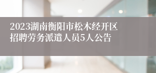 2023湖南衡阳市松木经开区招聘劳务派遣人员5人公告