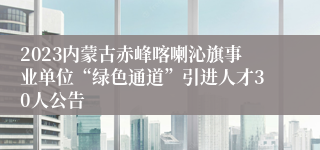 2023内蒙古赤峰喀喇沁旗事业单位“绿色通道”引进人才30人公告