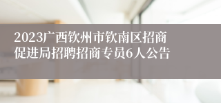 2023广西钦州市钦南区招商促进局招聘招商专员6人公告