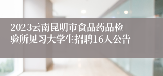 2023云南昆明市食品药品检验所见习大学生招聘16人公告