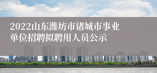 2022山东潍坊市诸城市事业单位招聘拟聘用人员公示