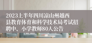 2023上半年四川凉山州越西县教育体育和科学技术局考试招聘中、小学教师80人公告