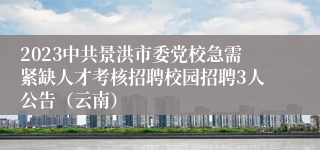 2023中共景洪市委党校急需紧缺人才考核招聘校园招聘3人公告（云南）