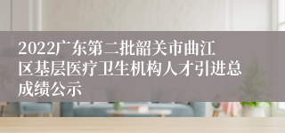 2022广东第二批韶关市曲江区基层医疗卫生机构人才引进总成绩公示