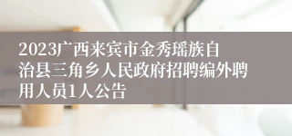 2023广西来宾市金秀瑶族自治县三角乡人民政府招聘编外聘用人员1人公告