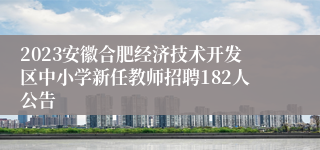 2023安徽合肥经济技术开发区中小学新任教师招聘182人公告