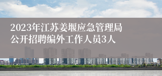 2023年江苏姜堰应急管理局公开招聘编外工作人员3人