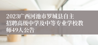 2023广西河池市罗城县自主招聘高级中学及中等专业学校教师49人公告