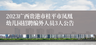 2023广西贵港市桂平市凤凰幼儿园招聘编外人员3人公告
