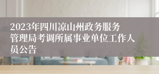 2023年四川凉山州政务服务管理局考调所属事业单位工作人员公告