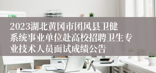 2023湖北黄冈市团风县卫健系统事业单位赴高校招聘卫生专业技术人员面试成绩公告