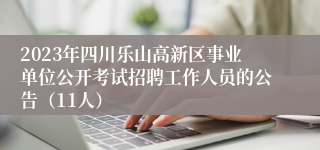 2023年四川乐山高新区事业单位公开考试招聘工作人员的公告（11人）