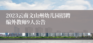 2023云南文山州幼儿园招聘编外教师9人公告