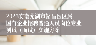 2023安徽芜湖市繁昌区区属国有企业招聘普通人员岗位专业测试（面试）实施方案
