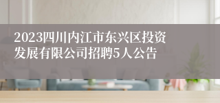 2023四川内江市东兴区投资发展有限公司招聘5人公告