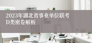 2023年湖北省事业单位联考D类密卷解析