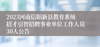 2023河南信阳新县教育系统招才引智招聘事业单位工作人员30人公告