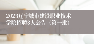 2023辽宁城市建设职业技术学院招聘3人公告（第一批）