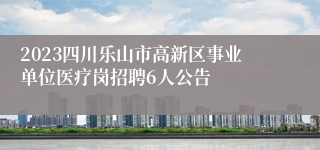 2023四川乐山市高新区事业单位医疗岗招聘6人公告