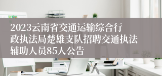 2023云南省交通运输综合行政执法局楚雄支队招聘交通执法辅助人员85人公告