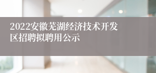 2022安徽芜湖经济技术开发区招聘拟聘用公示