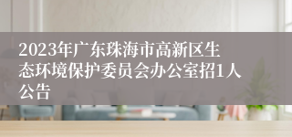 2023年广东珠海市高新区生态环境保护委员会办公室招1人公告