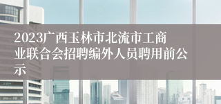 2023广西玉林市北流市工商业联合会招聘编外人员聘用前公示