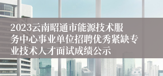 2023云南昭通市能源技术服务中心事业单位招聘优秀紧缺专业技术人才面试成绩公示