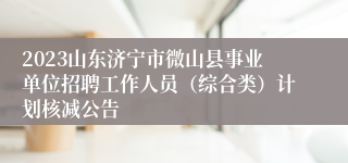 2023山东济宁市微山县事业单位招聘工作人员（综合类）计划核减公告