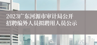 2023广东河源市审计局公开招聘编外人员拟聘用人员公示 