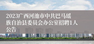 2023广西河池市中共巴马瑶族自治县委员会办公室招聘1人公告