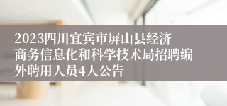 2023四川宜宾市屏山县经济商务信息化和科学技术局招聘编外聘用人员4人公告