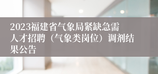 2023福建省气象局紧缺急需人才招聘（气象类岗位）调剂结果公告