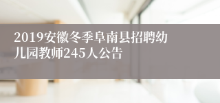 2019安徽冬季阜南县招聘幼儿园教师245人公告