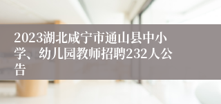 2023湖北咸宁市通山县中小学、幼儿园教师招聘232人公告