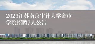 2023江苏南京审计大学金审学院招聘7人公告