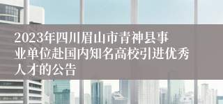 2023年四川眉山市青神县事业单位赴国内知名高校引进优秀人才的公告