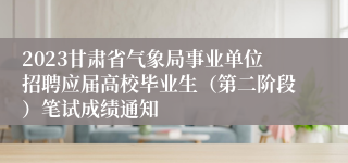2023甘肃省气象局事业单位招聘应届高校毕业生（第二阶段）笔试成绩通知