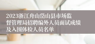 2023浙江舟山岱山县市场监督管理局招聘编外人员面试成绩及入围体检人员名单