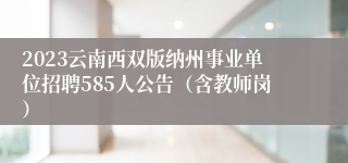 2023云南西双版纳州事业单位招聘585人公告（含教师岗）